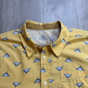 DISNEY PARKS Exclusive Space Mountain Button Down Shirt Large L All Over Print